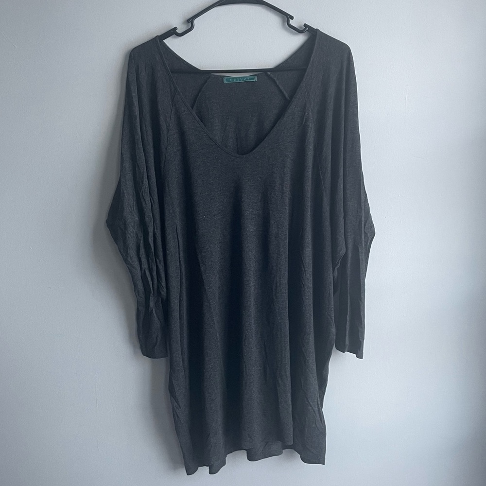 Velvet/Nordstrom - Dark Grey V-Neck Tunic Dress/Top - Size L​